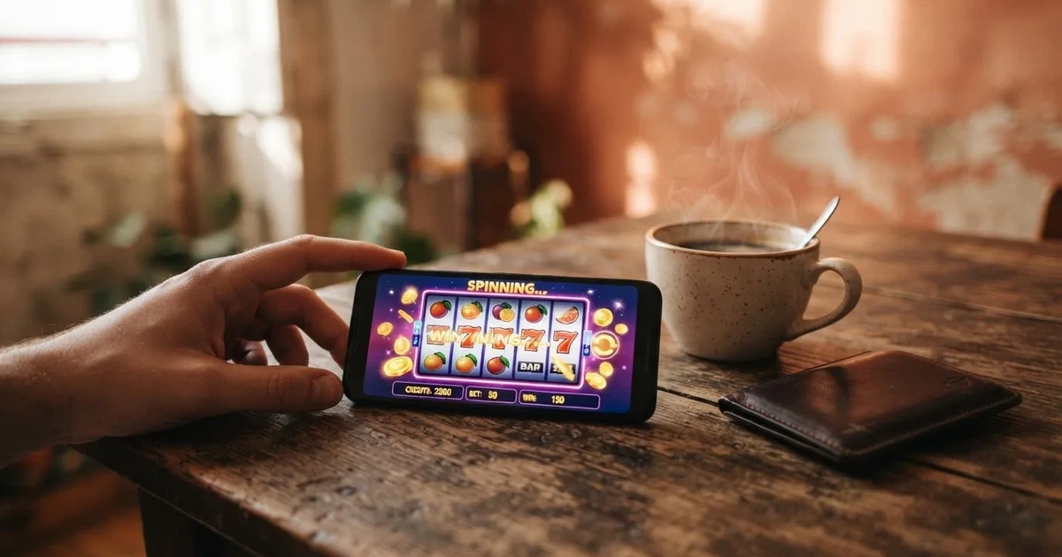 Telemóvel numa mesa de madeira ao lado de uma carteira e de uma chávena de café — casinos com maestro em portugal