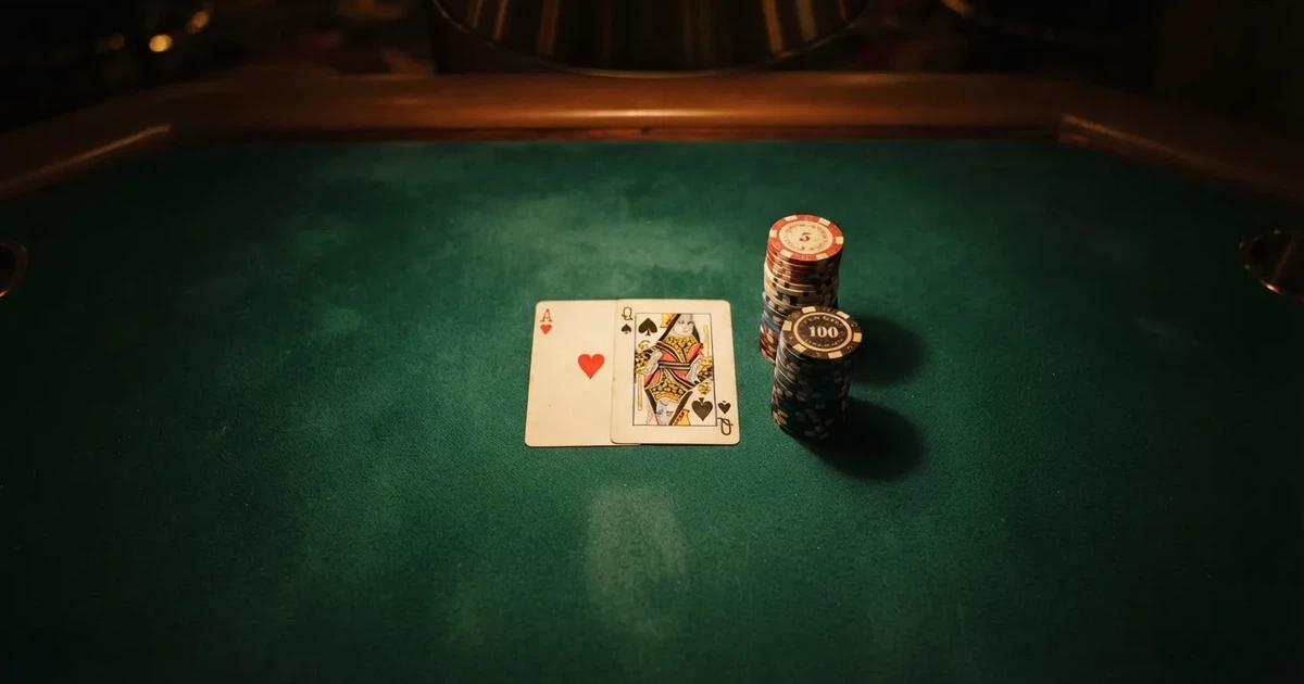 Mesa de jogo iluminada com cartas, vista de cima — jogo de craps em portugal